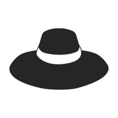 Summer hat vector black icon. Vector illustration sun cap on white background. Isolated black illustration icon of summer hat .