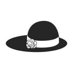 Summer hat vector black icon. Vector illustration sun cap on white background. Isolated black illustration icon of summer hat .