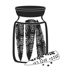 Pickled vegetables vector black icon. Vector illustration can of corn on white background. Isolated black illustration icon of pickled vegetables.