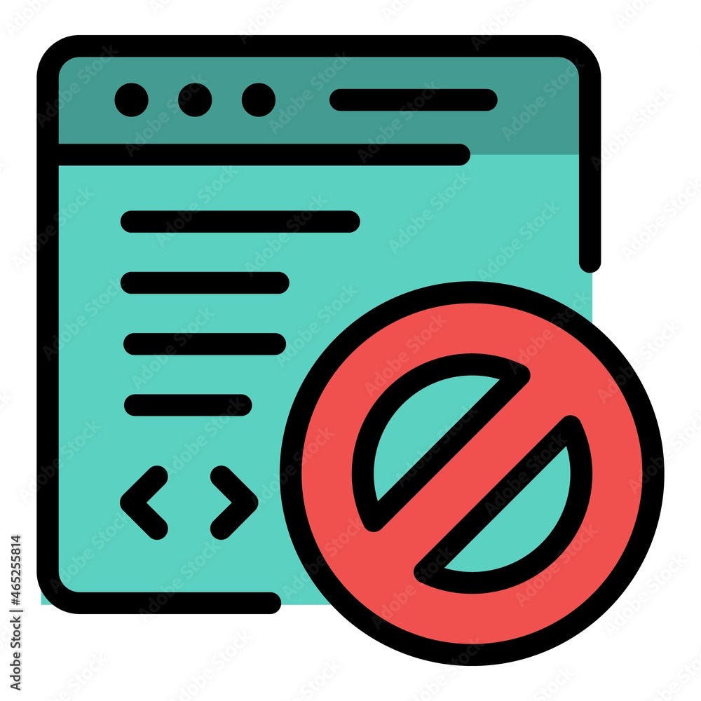 Poster denied on web application icon. outline denied on web application vector icon color flat isolated
