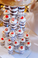 big birthday cake on a bright background