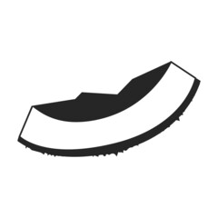 Piece coconut vector icon.Black vector icon isolated on white background piece coconut.