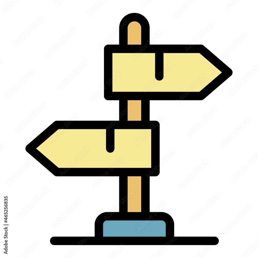 Poster pointers the way icon. outline pointers the way vector icon color flat isolated