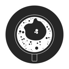 Top view of coffee vector black icon. Vector illustration coffee cap on white background. Isolated black illustration icon of top view of coffee .