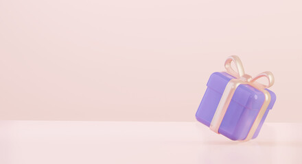 A gift for Mother's Day, New Year and birthday. Horizontal banner with empty space for text. 3d render