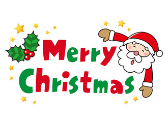 サンタクロースとメリークリスマスのタイトル　Merry Christmas
