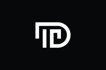 TD logo letter design on luxury background. DT logo monogram initials letter concept. TD icon logo design. DT elegant and Professional letter icon design on black background. T D DT TD