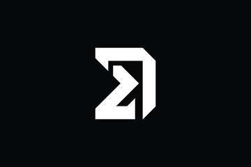ZD logo letter design on luxury background. DZ logo monogram initials letter concept. ZD icon logo design. DZ elegant and Professional letter icon design on black background. D Z ZD DZ - obrazy, fototapety, plakaty