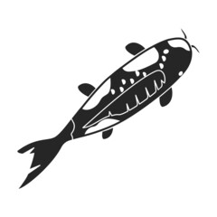 Carp vector icon.Blackvector icon isolated on white background carp.