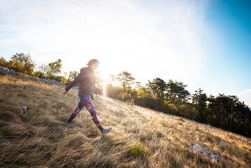 Fototapeta premium girl walking in nature