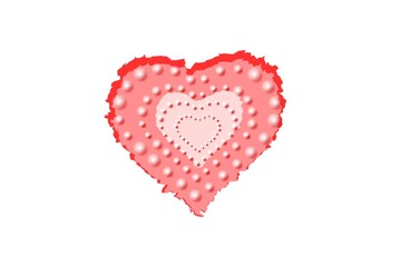red heart on white background. illustration design style 