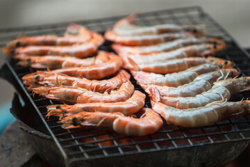 grilled shrimp on a grill