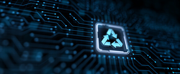 Recycle Zero waste Green energy concept on virtual screen. - obrazy, fototapety, plakaty