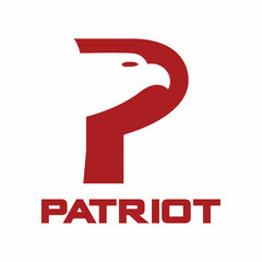 Eagle head in P letter logo design icon template