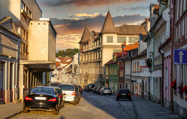 Fototapeta na wymiar Domazlice (Taus) Tschechien, Altstadtszene