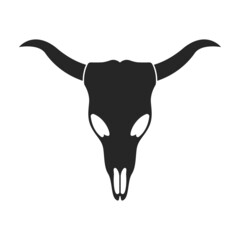 Skull of bull vector icon.Black vector icon isolated on white background skull of bull.