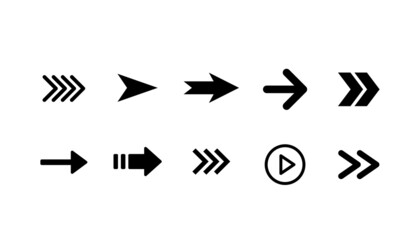 Arrow icon collection. Set of vector arrows.