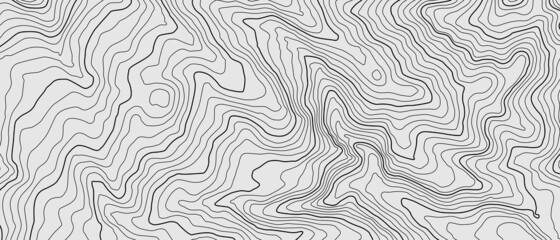 Obraz premium The black on white contours vector topography stylized height of the lines. The concept of a conditional geography scheme and the terrain path. Wide size. Map on land vector terrain Illustration.