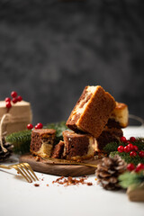 Fototapeta na wymiar Delicious homemade dessert to celebrate the Christmas season