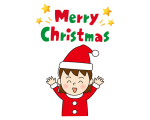 メリークリスマス！サンタクロースの衣装を着た女の子
