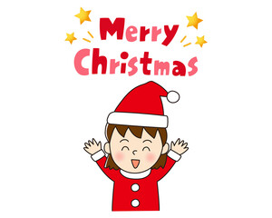 メリークリスマス！サンタクロースの衣装を着た女の子
