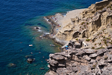 view from the top of the salina coast, Aeolian Islands