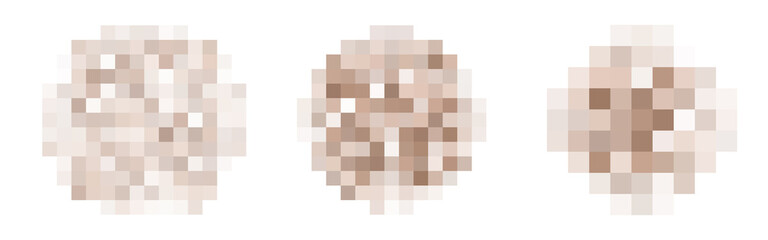 Censored pixel bar set. Nudity skin or sensitive text adult content cover. Censored picture vector illustration.