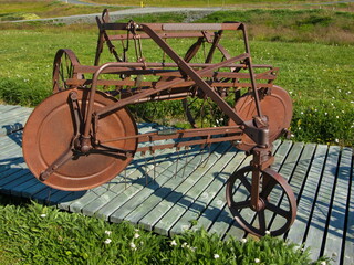 Exhibition of old agricultural machines in Mödrudalur on Iceland, Europe
