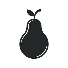 Pear shape icon. Vegetable symbol. Fruit silhouette. Food logo. Vector illustration image. Isolated on white background.
