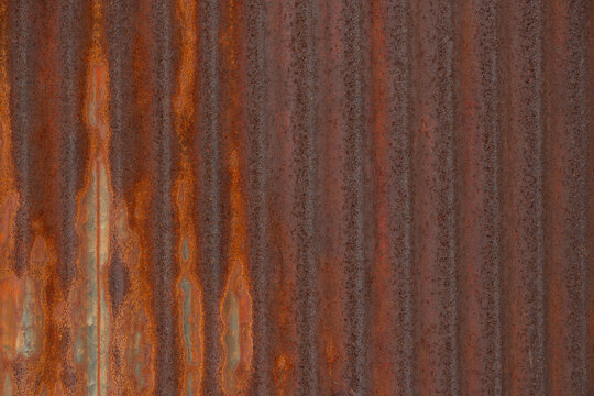 Steel rusted surface on galvanized sheet.