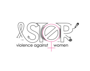 Stop Violence Against Women in The International Day for the Elimination of Violence against Women - obrazy, fototapety, plakaty