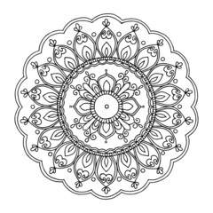 Coloring Space Round Ornament. mandala coloring page