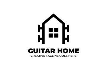 Guitar Music Studio Home Monoline Logo
