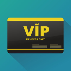 Black and gold VIP member card (flat design)