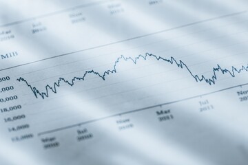 Financial Document with Graph - Close Up