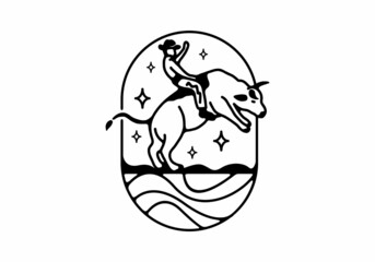 Wild Rodeo line art illustration