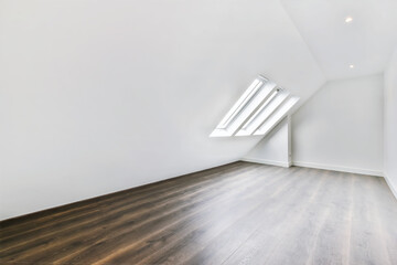 Beautiful bright attic for a room with cute windows
