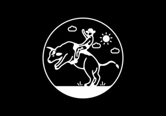 Wild Rodeo line art illustration