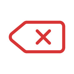 Delete button vector icon. Red symbol