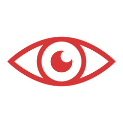 Eye vector icon. Red symbol