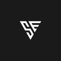 Initial letter SE triangle monogram cool simple modern logo concept