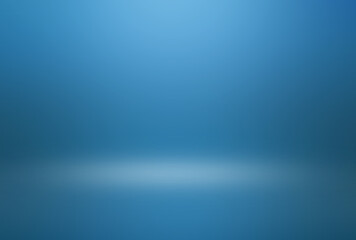 blue gradient abstract background of empty blue room in 3d background with spotlight on stage.