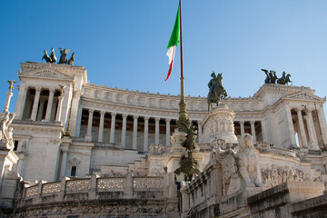 National Monument the Vittoriano or Altare della Patria, Altar of the Fatherland, in Venezia square, Rome