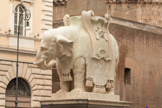 Elephant with obelisk by Bernini in Piazza della Minerva