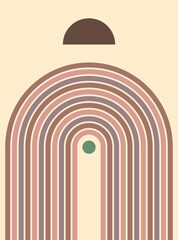 Abstract contemporary backgrounds,  geometric shapes, curves. Aesthetic boho wall decoration concept