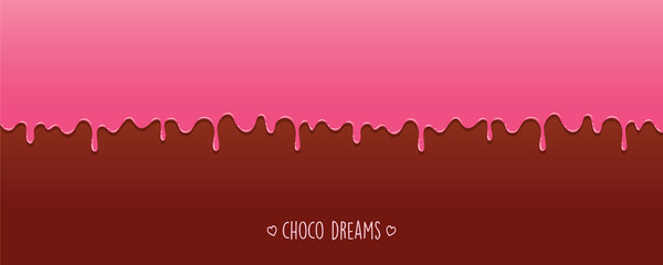 sweet tasty melting chocolate icing background choco dreams