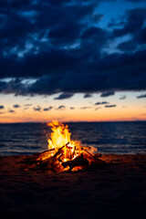 ビーチと焚き火