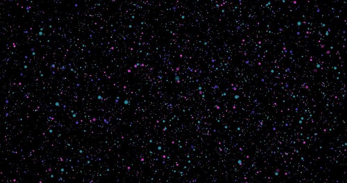 Abstract creative cosmic background. Hyper jump into another galaxy. Speed of light, neon glowing rays in motion. Beautiful fireworks, colorful explosion, big bang. Moving through stars. Seamless loop