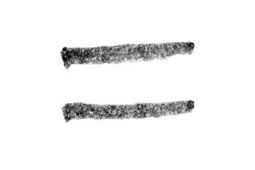 Black color watercolor handdrawing as square line brush on white paper background