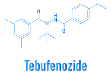 Tebufenozide insecticide molecule. Skeletal formula.